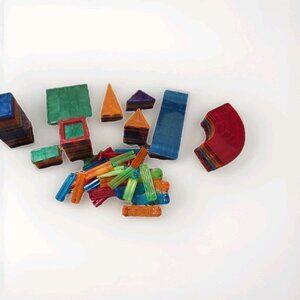 Magna-Tiles 04300 Clear Colors 100-Piece Set Magnetic Blocks Toys Stem Learning